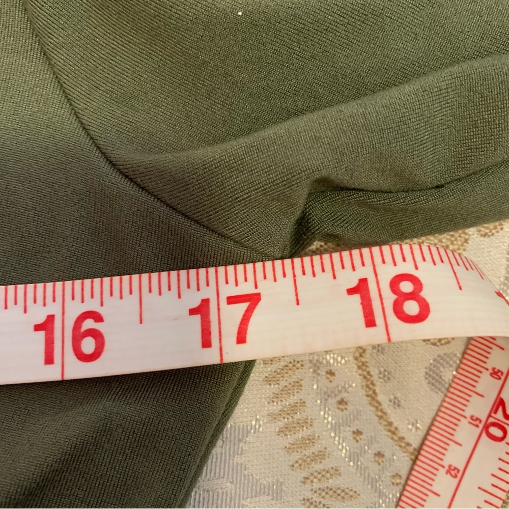 GB.  Olive color. Tie Front, long sleeve mini dress. Size Small. Cut out… - Picture 12 of 13